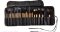 Set 24 Pinceaux Maquillage Professionnels – Pochette PU, Manche Bois, Fait Main