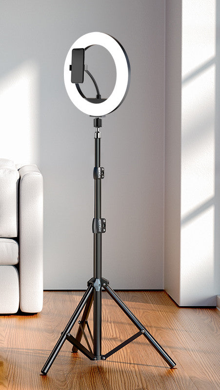 Trépied Smartphone Live Streaming – Ring Light 10", Selfie, Acier Carbone