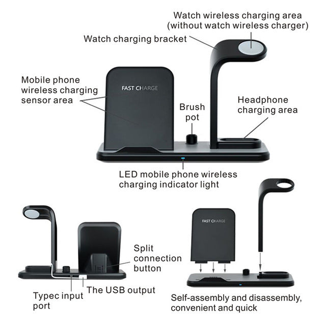Support Chargeur Sans Fil Qi - Station de Charge Induction Smartphone