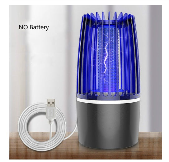USB powered LED mosquito zapper lamp with electric grid and compact design for indoor and outdoor insect control