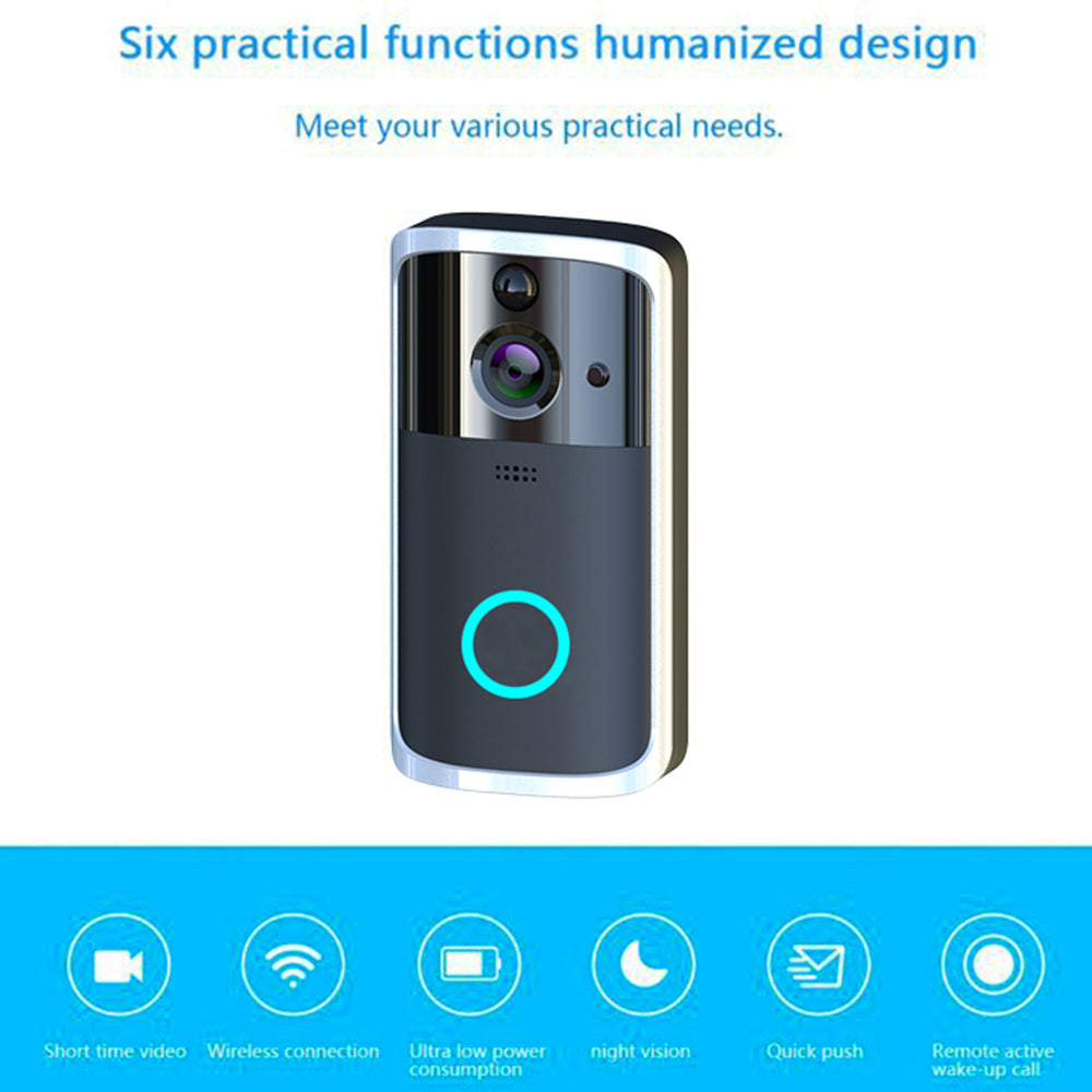 Sonnette Vidéo WiFi Connectée – Vision Nocturne, Interphone & Alertes APP